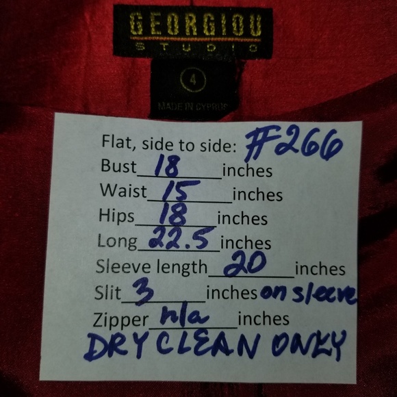 ✅#266 Preowned Georgiou Studio Red Linen Jacket 4 - Picture 4 of 9